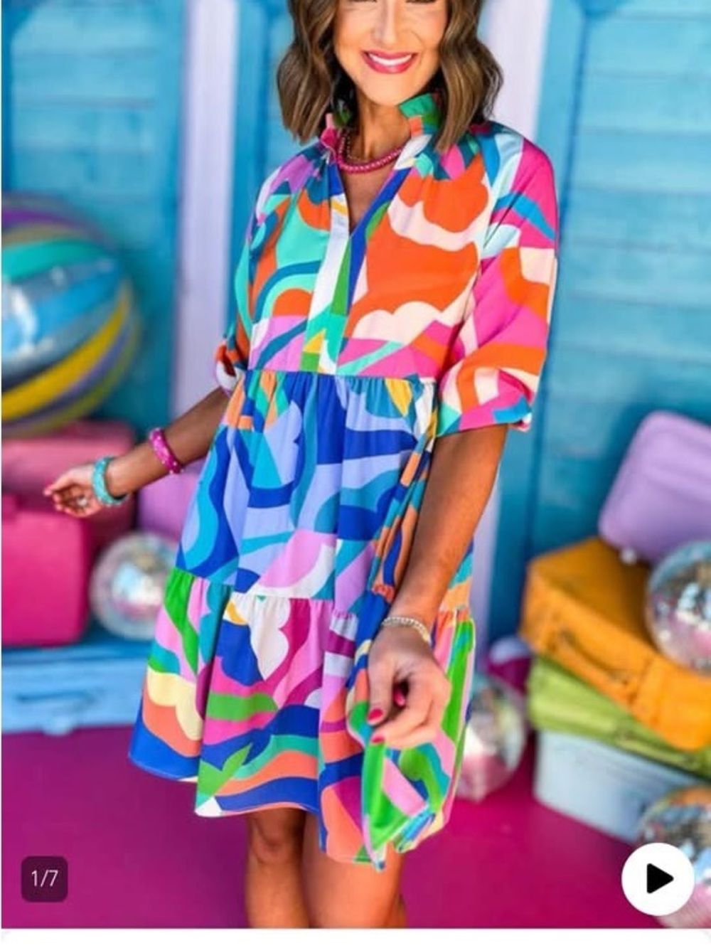 Tatum Dress new in package medium Multicolor Tiered Dress